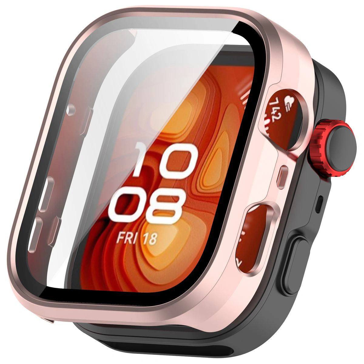 Wizualizacja nakładania etui Bizon Case Watch Adamo do Huawei Watch Fit 4 Pro